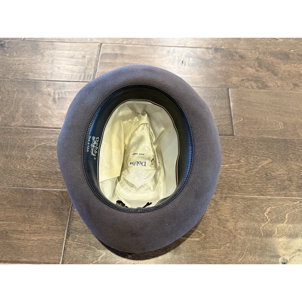 Vintage Dobbs Mens Gray Fifth Ave New York Fedora Hat Size 7 Made in USA - Picture 6 of 9